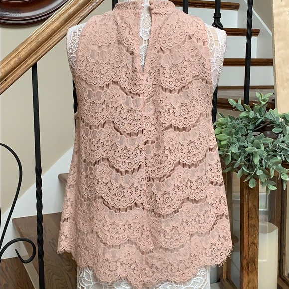Love, fire top size L sleeveless blush lace - Picture 5 of 8